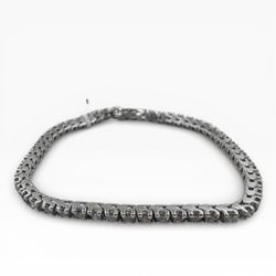 14k White Gold 3.00 Carat Tennis 6.75" Bracelet. (New)