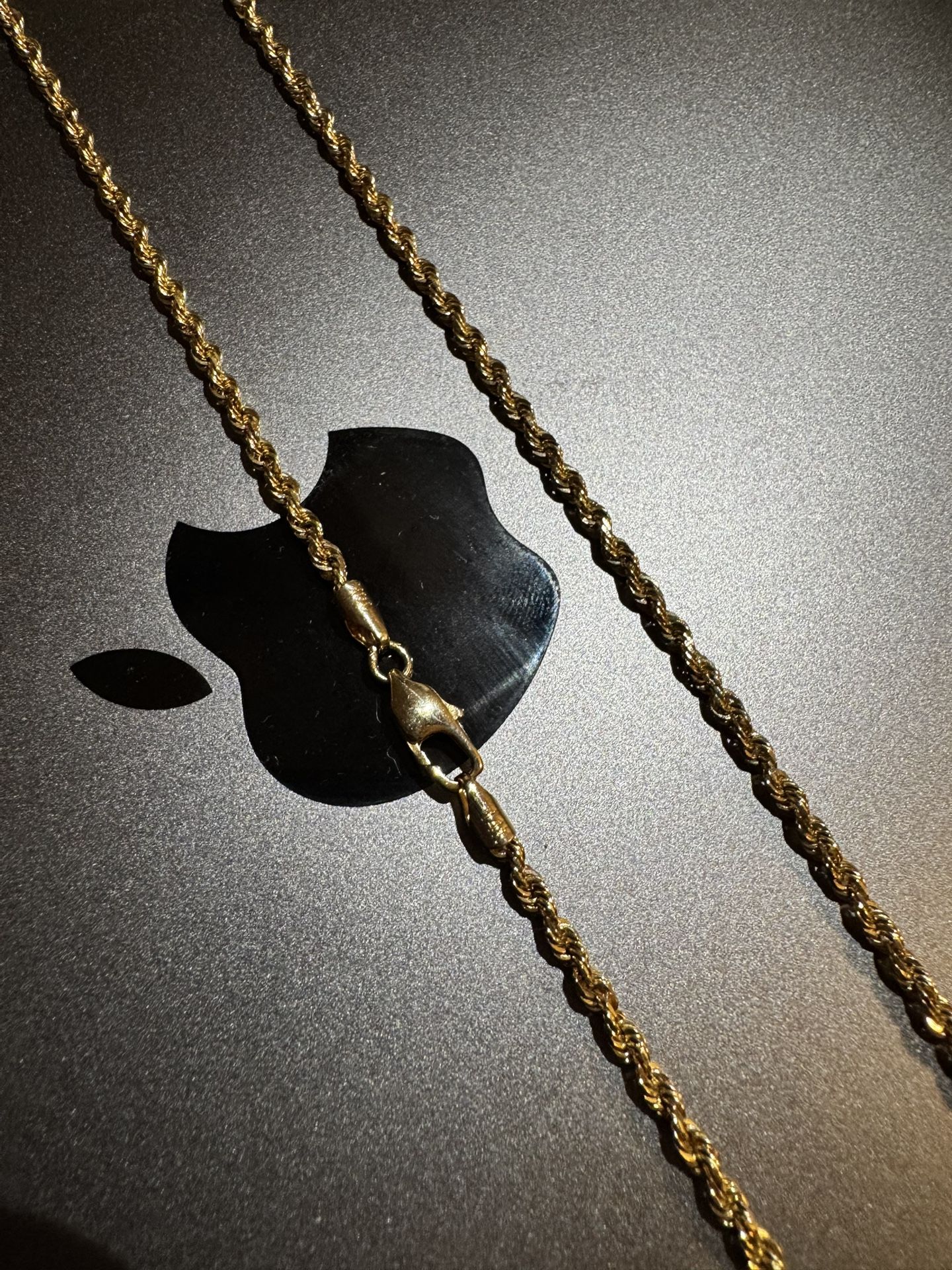 14k Solid Yellow Gold Rope Chain