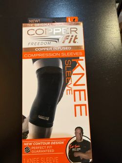 Copper Fit Freedom Knee Compression Sleeve Large L Unisex Black 14–16”