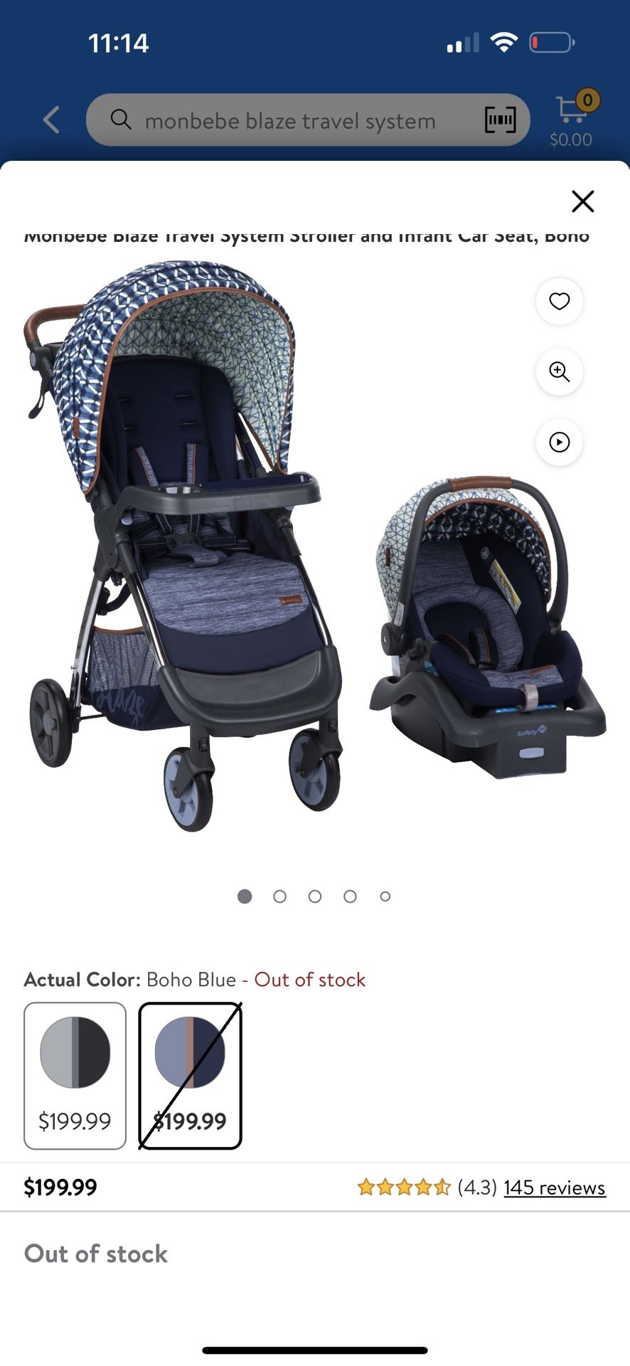 Monbebe blaze store travel system