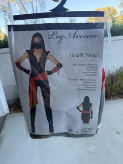 Leg Avenue Deadly Ninja Costume Women's M NEW 4-Piece Halloween