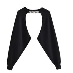 Women's Sexy Angelic Cardigan - Knitted Sweater/Shrug - Black