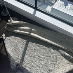 8x10 White Black Geometric Pattern Rug 