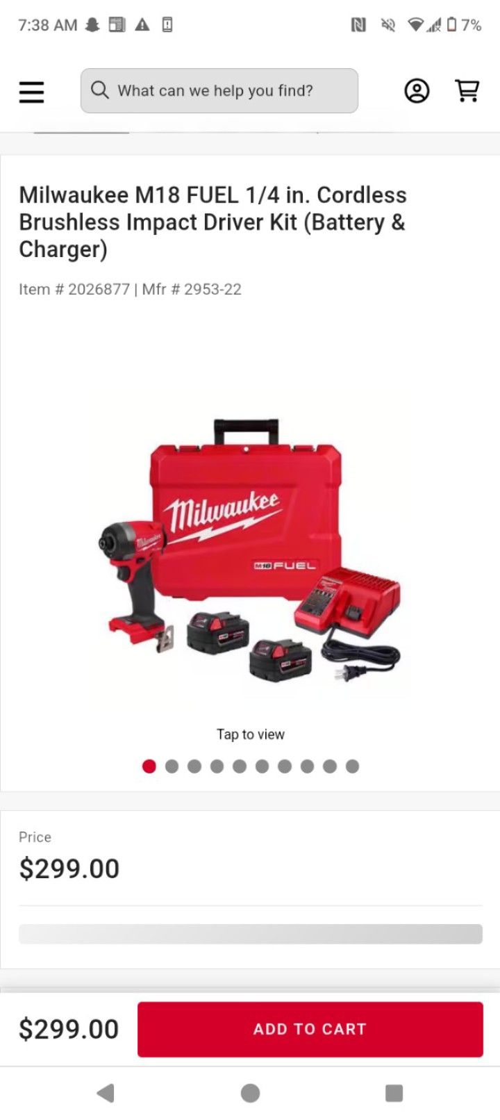 Milwaukee M18 Fuel Impact Drill With Battery
