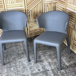 8 Available Allmodern Cesar Genuine Leather Upholstered Dining Chairs