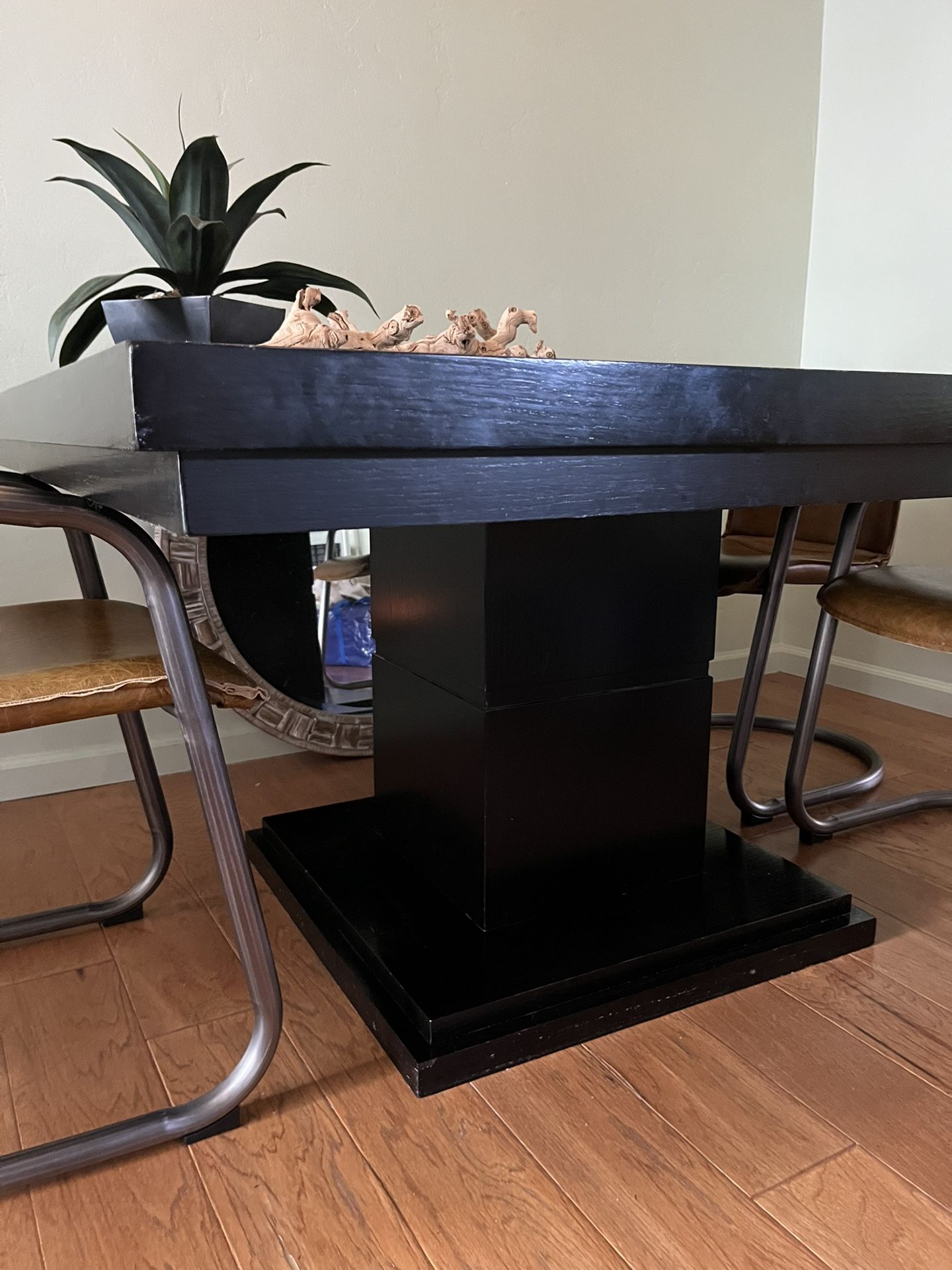 Large Black Square Dining Table