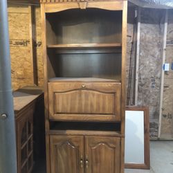 Wood Cabinet With Desk