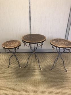 Round Vintage Style Made in Italy Side Table End Table