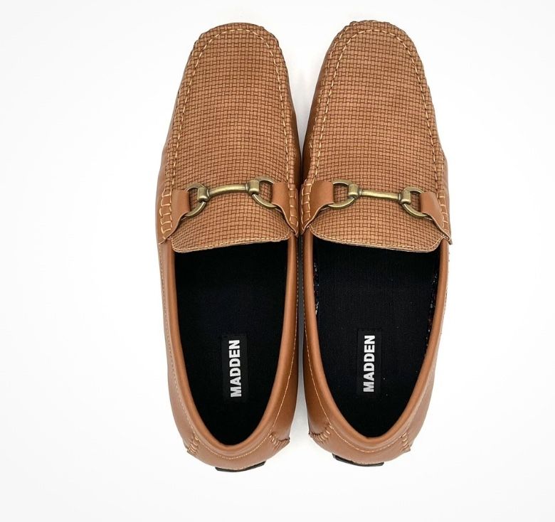 Madden Men M-Dashin Croc-Embossed Faux-Leather Cognac Loafers size 8