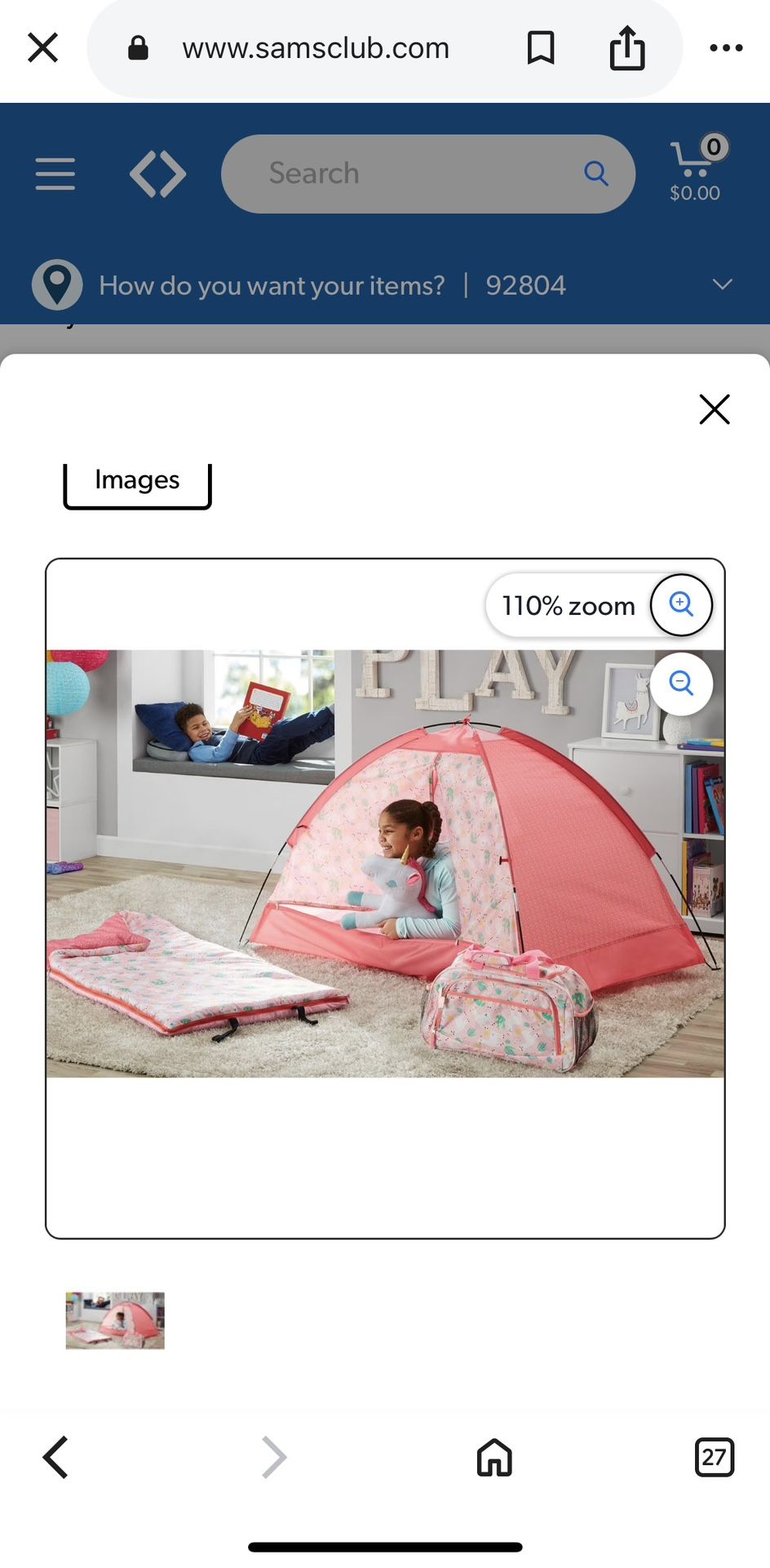 Unicorn Tent, Sleeping Bag And Carry Bag