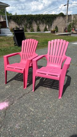 Kids Pink Plastic Adirondack Chairs