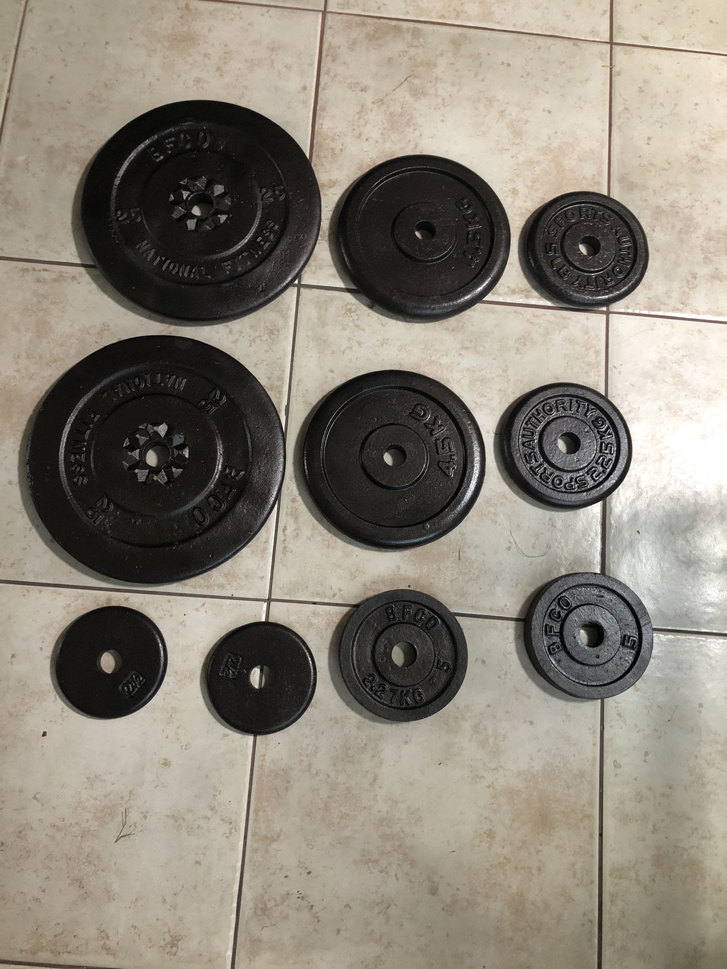 Standard 1 inch weights for barbell or dumbbells