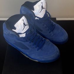 2017 Air Jordan 5 Retro Blue Suede Size 10.5