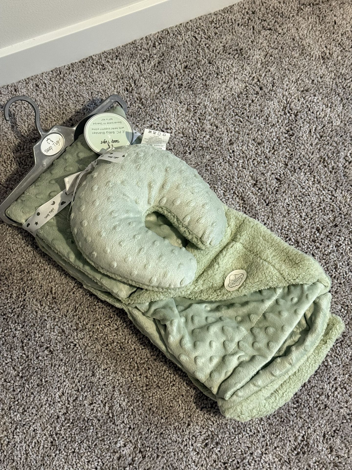 Sleep Tight baby blanket and head support pillow