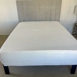 Queen Bed - Mattress, Frame, and Headboard