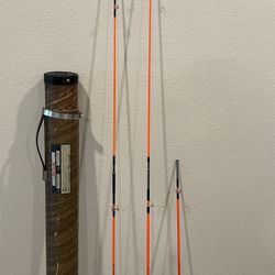 2-Master Graf Graphite Composite Fishing Rods w/Vintage Rod Caddy Case 