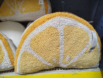 1 Orange Floor Mat And 2Yellow Pillow
