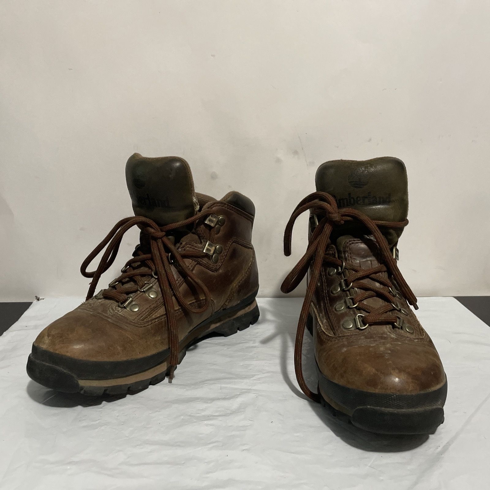 TIMBERLAND Brown Leather Hiking Work Boots woman’s Size 9m