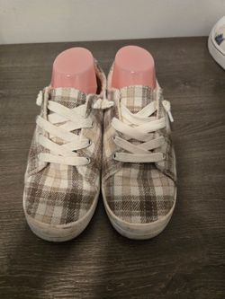 Plaid Canvas Low-Top Sneakers