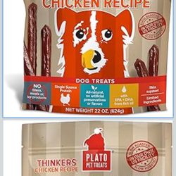 New Plato Pet Treats Natural Pet Treats, Chicken 22 oz