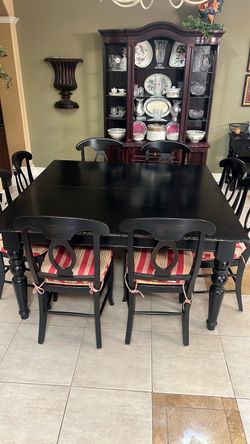 Black Dining Table with 8 Chairs