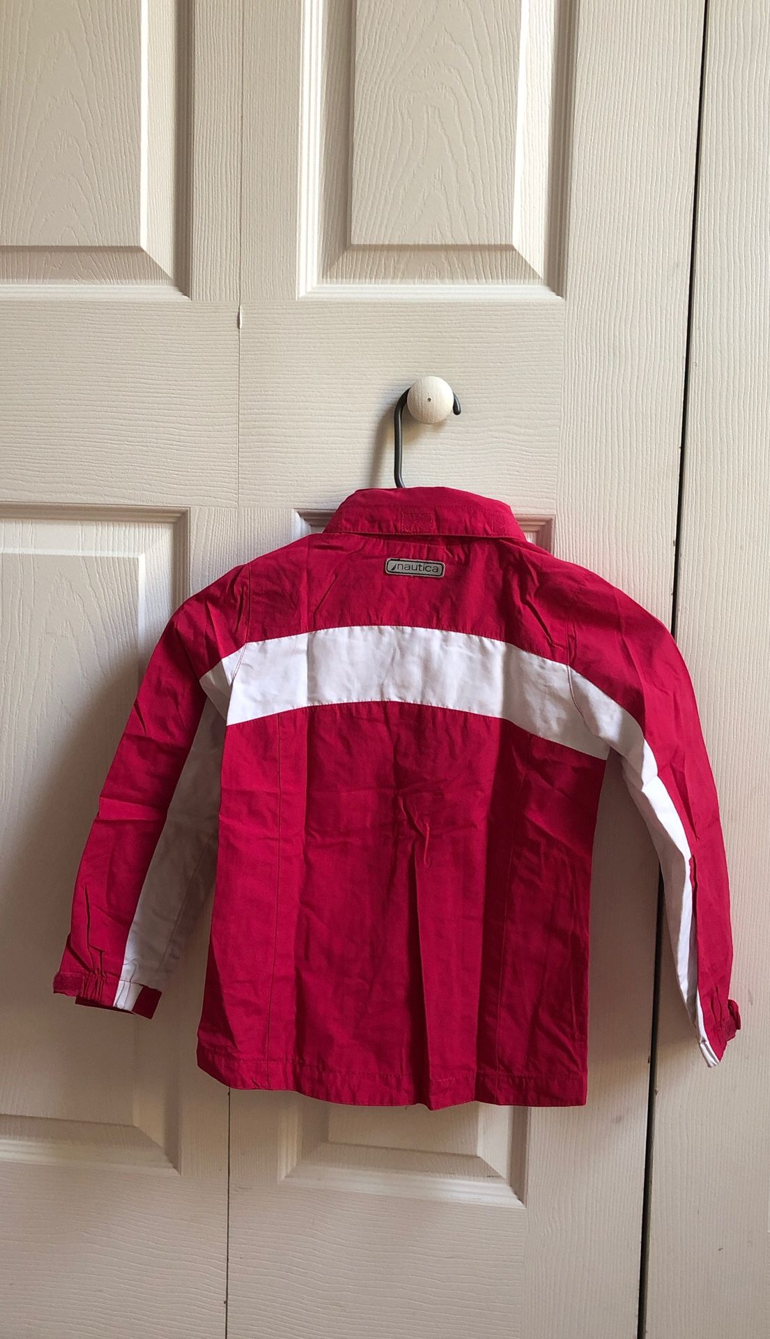 Nautica jacket pink and white with hood, size 4