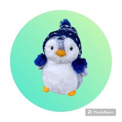 Aurora Pompom  Penguin Plush from World (Blue Hat)
 8in