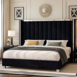 Mercer Velvet Queen Bed From Wayfair