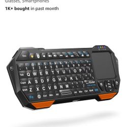 Fosmon Mini Bluetooth Keyboard (QWERTY Keypad), Wireless Portable with Touchpad, Compatible with Apple TV, Amazon Fire Stick, PS4, PS4 Pro, PS5, HTPC/