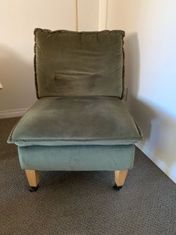 Velvet Armless Accent Slipper Chair