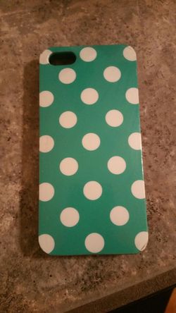 Teal polka dot iPhone 5S case