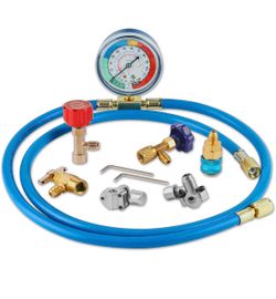 A/C R134A Refrigerator Freon Recharge Kit with Bullet Piercing Valve, Piercing and Self-Sealing Can Tap 134A, NEW  LICHAMP
