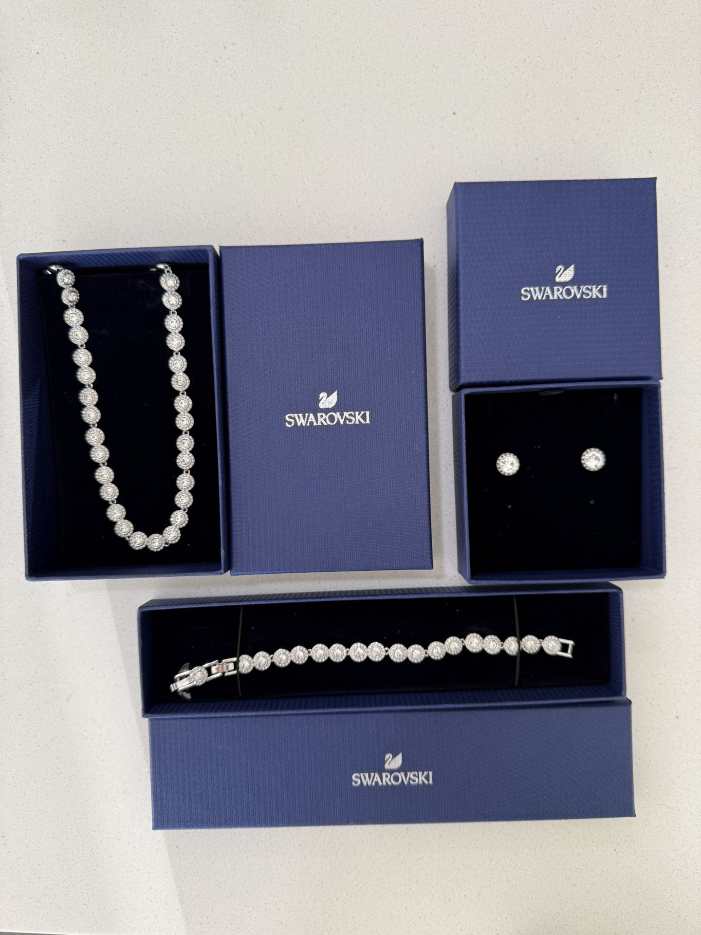 Swarovski Necklace + Bracelet + Earrings | Full Set