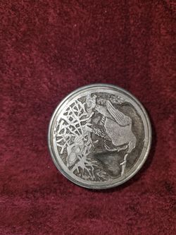 Designs by Metzke pewter trinket holder with Bird and Tree
