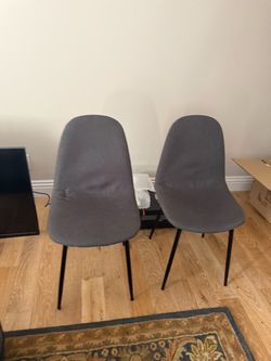 Gray Fabric Dining Chairs Set of 2