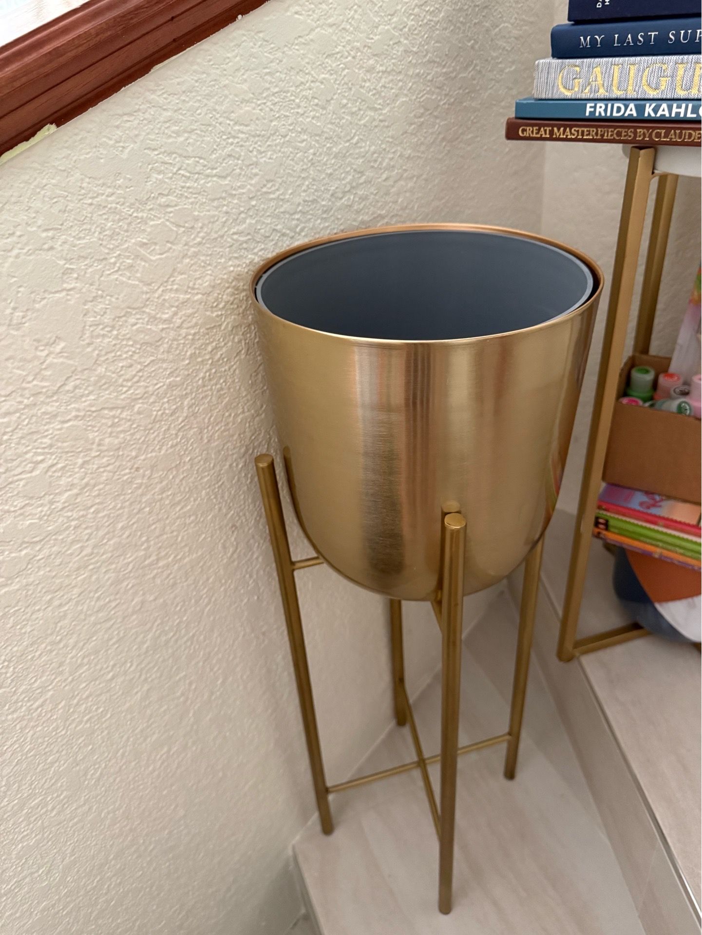 West elm gold plant stand