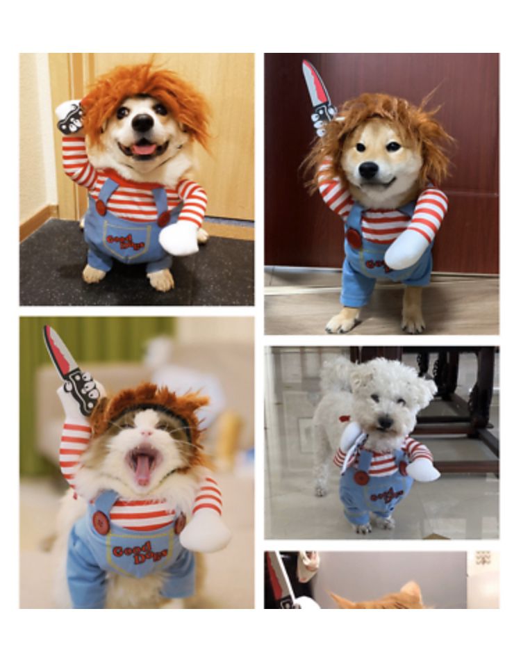 Dog Cat Pet Costume Chucky Doll Halloween