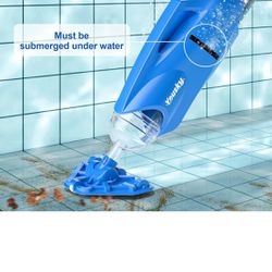 Pool Vacuum for Above Ground Pool: Cordless Handheld Pool Vacuum w/Telescopic Pole, Rechargeable Swimming Pool Cleaner for Inground Pools and Hot Tubs