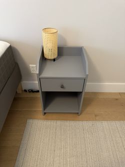 IKEA Hauga Gray Nightstand 1-drawer Night Stand End Table
