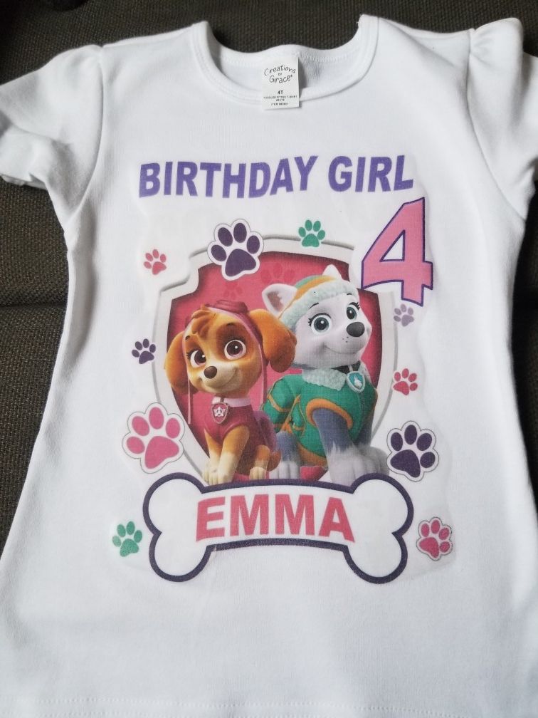 Paw Patrol Birthday Shirt- Skye and Everest birthday shirt