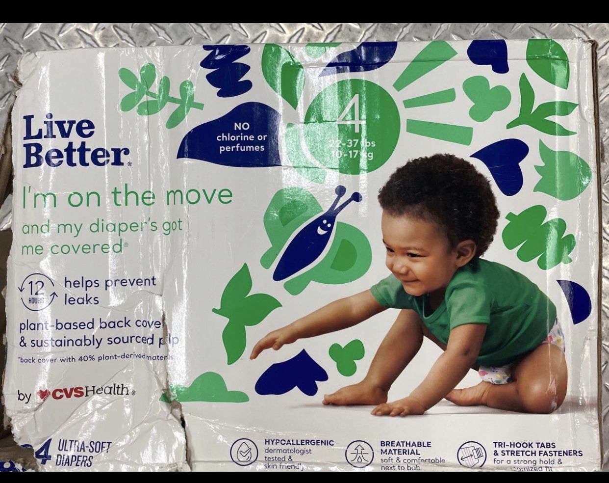 Diaper size 4 - 84 diaper  damaged box