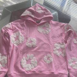 Pink Denim Tear Hoodie 