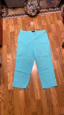 Style & co. Teal Cropped Dress Pants, Woman size L