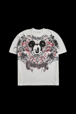 Size L - Civil Regime Metal Mickey Classic Oversized Tee In Butter