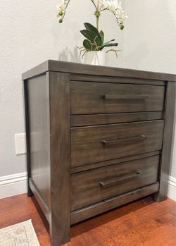3 drawer nightstand dark gray