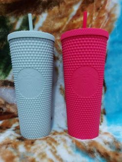 2 Starbucks Matte Ruby Pink & Matte Mint