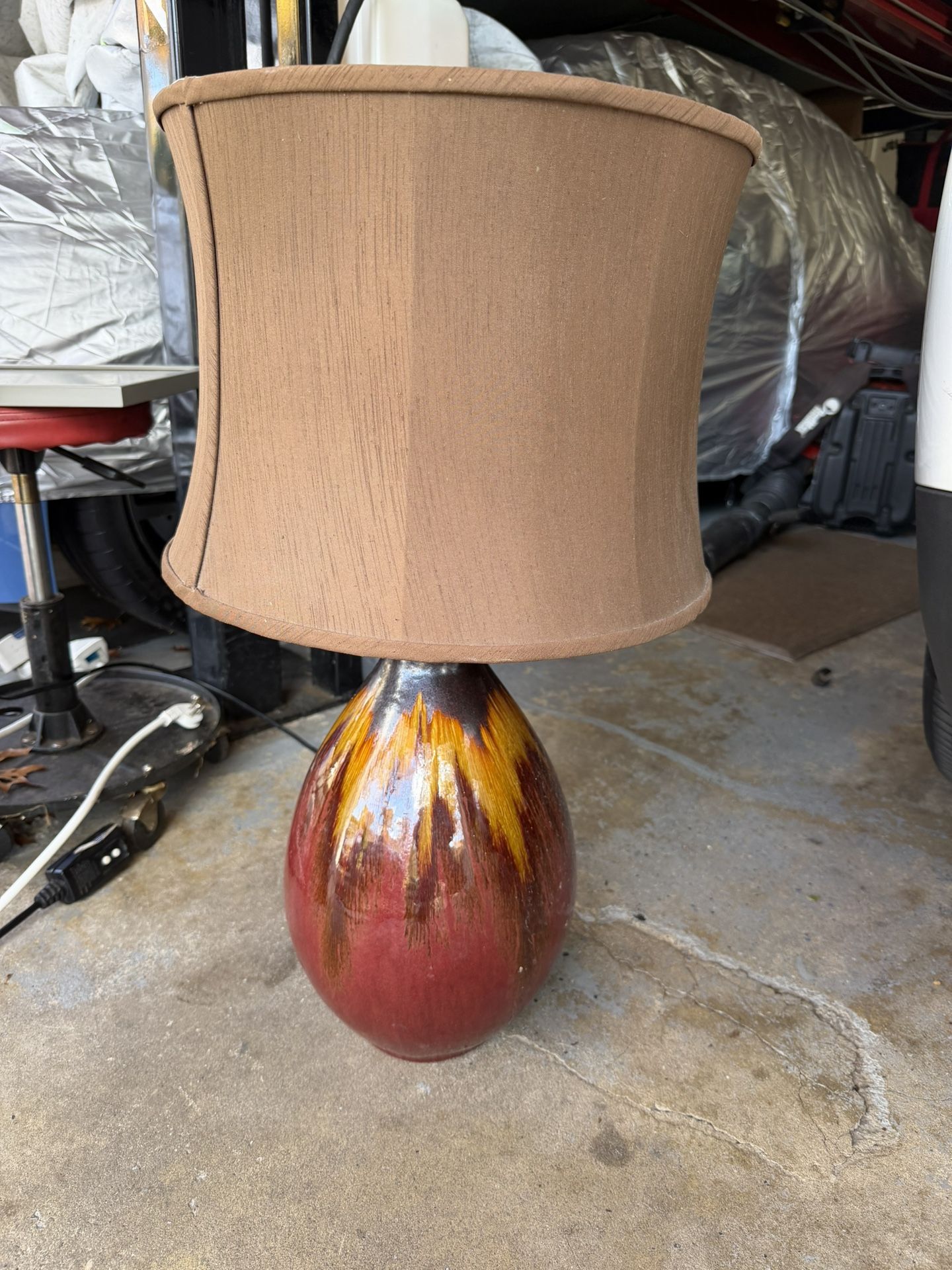 Mid-Century Modern Ceramic Table Lamp – Drip / Lava Glaze ONLY 1