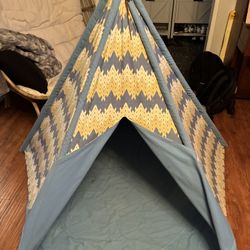 Blue Stripe Cotton Canvas Teepee by Pacific Play Tents