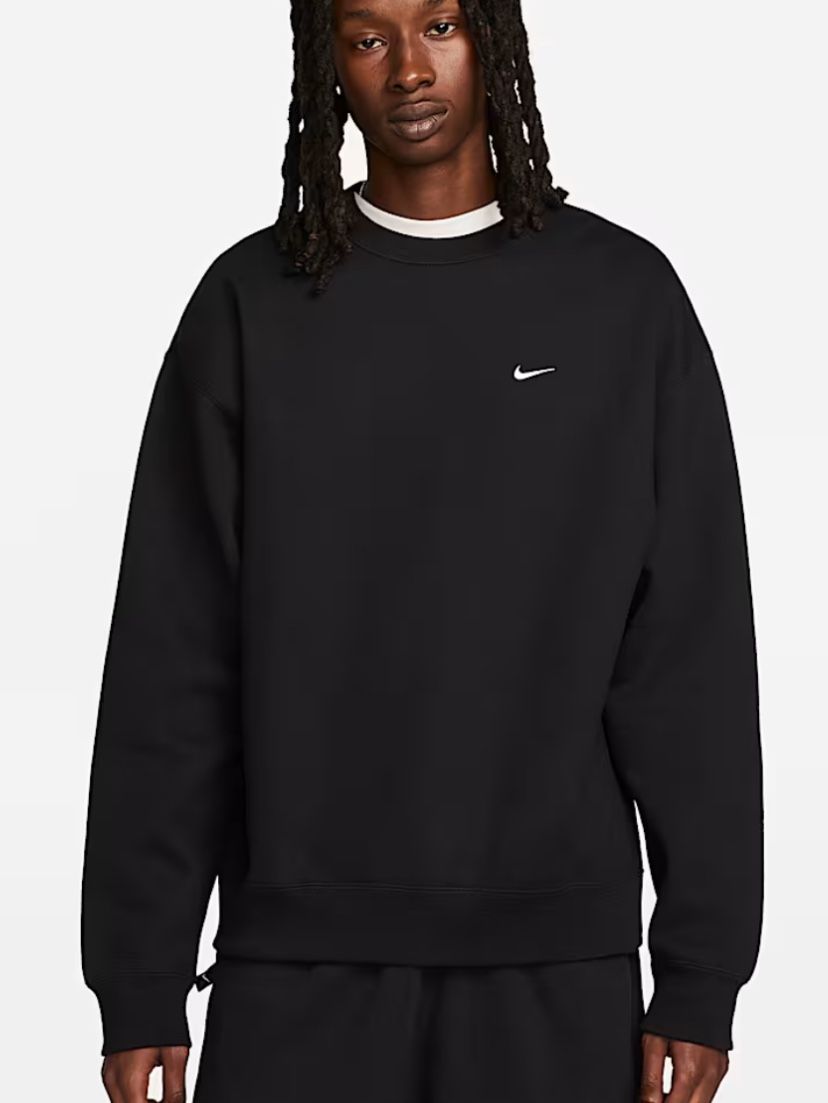 NEW Nike Mens XS Solo Swoosh Fleece Pullover Crewneck - Black (DX1361-010)