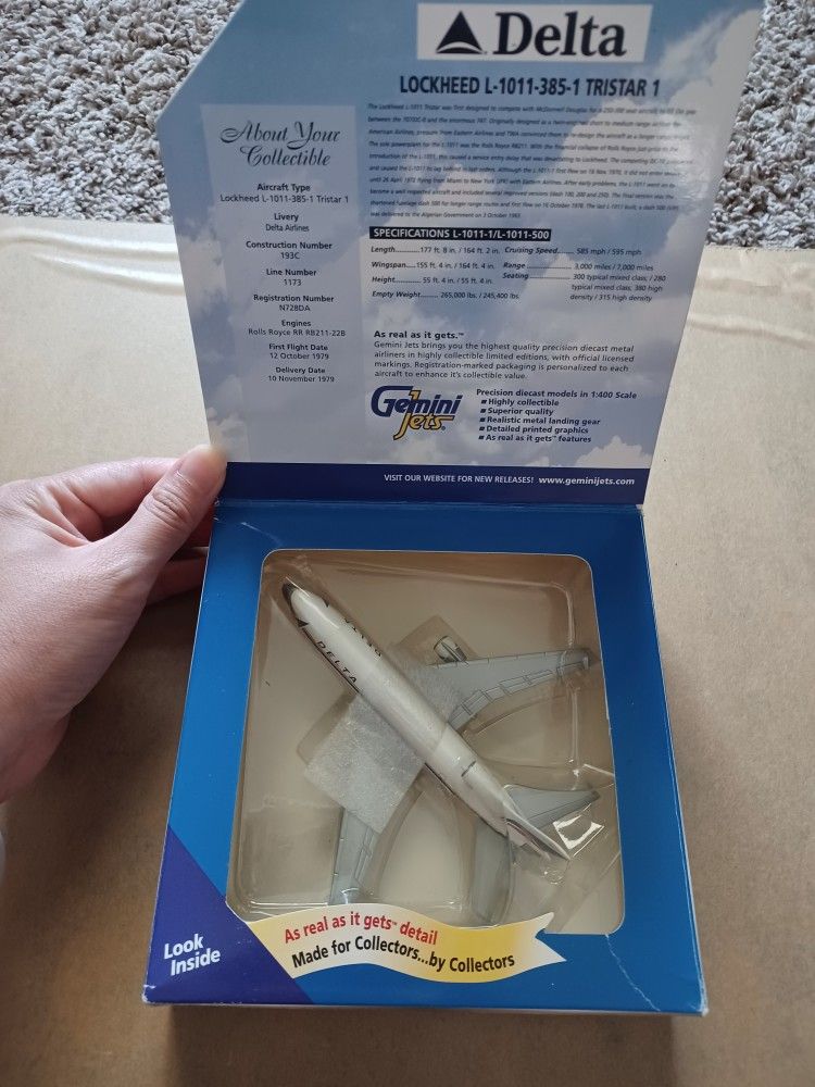 Gemini Jets Delta Air Lines Lockheed L-1011 1:400 N728DA GJDAL037A
